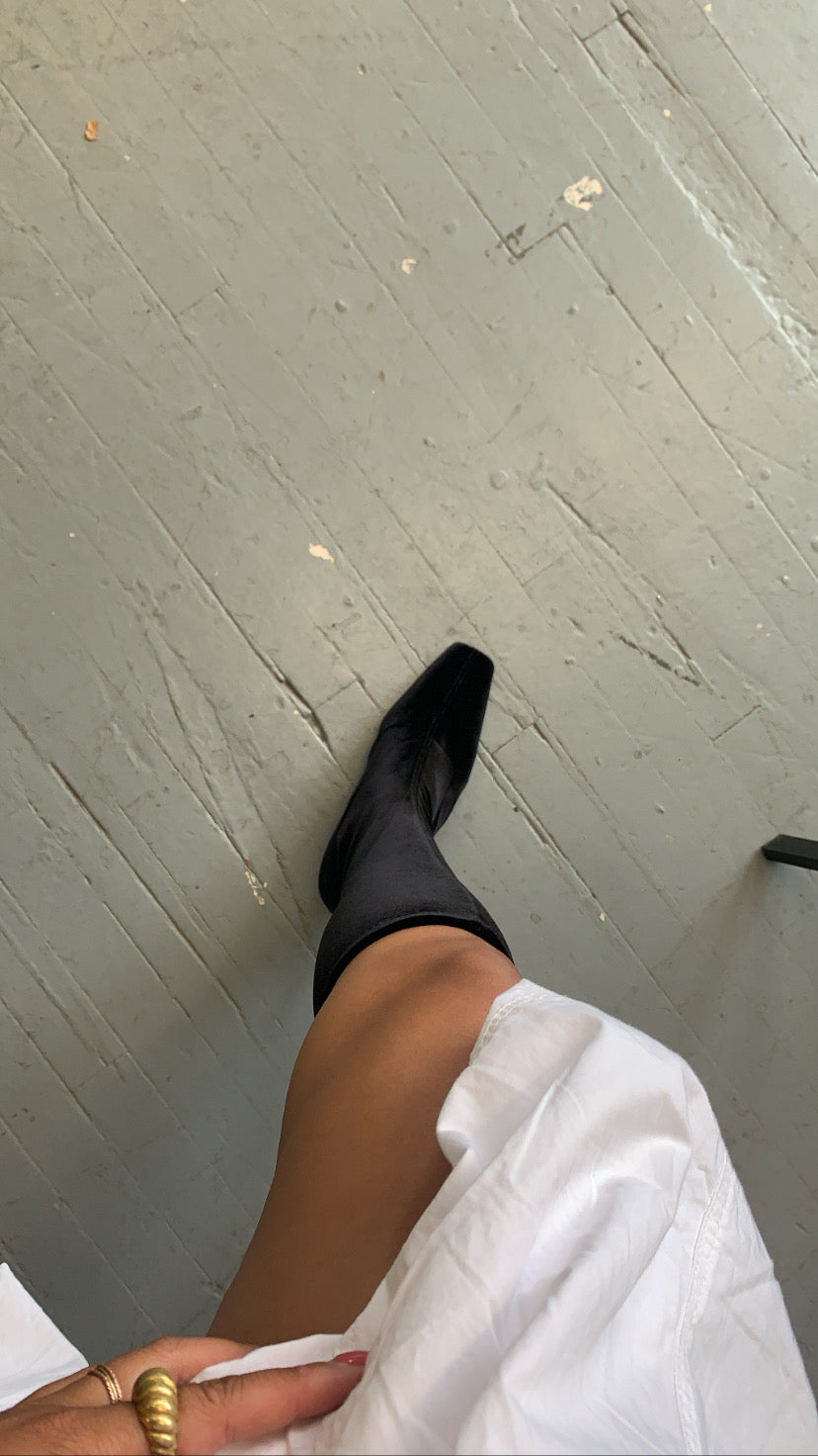 Velours Noir Sock Boots