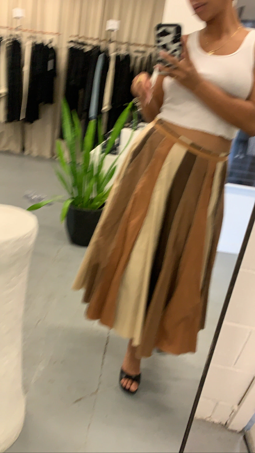 Hues of Brown Flared Skirt