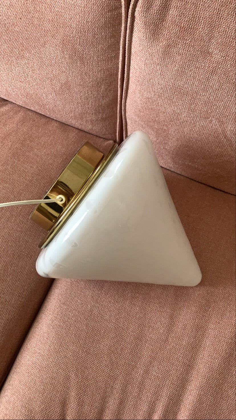 RARE 15” Murano Cone Lamp w/ Brass Lamp Base
