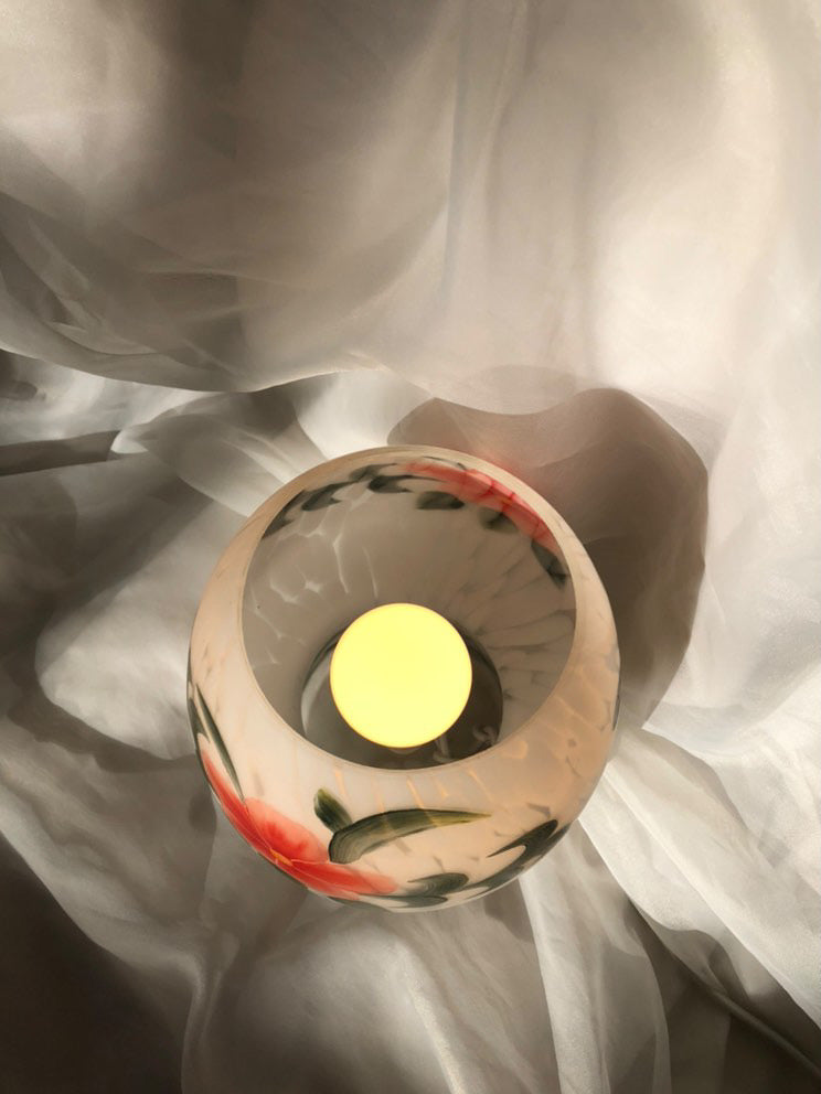 Hand-Painted Mushroom Glass Lamp